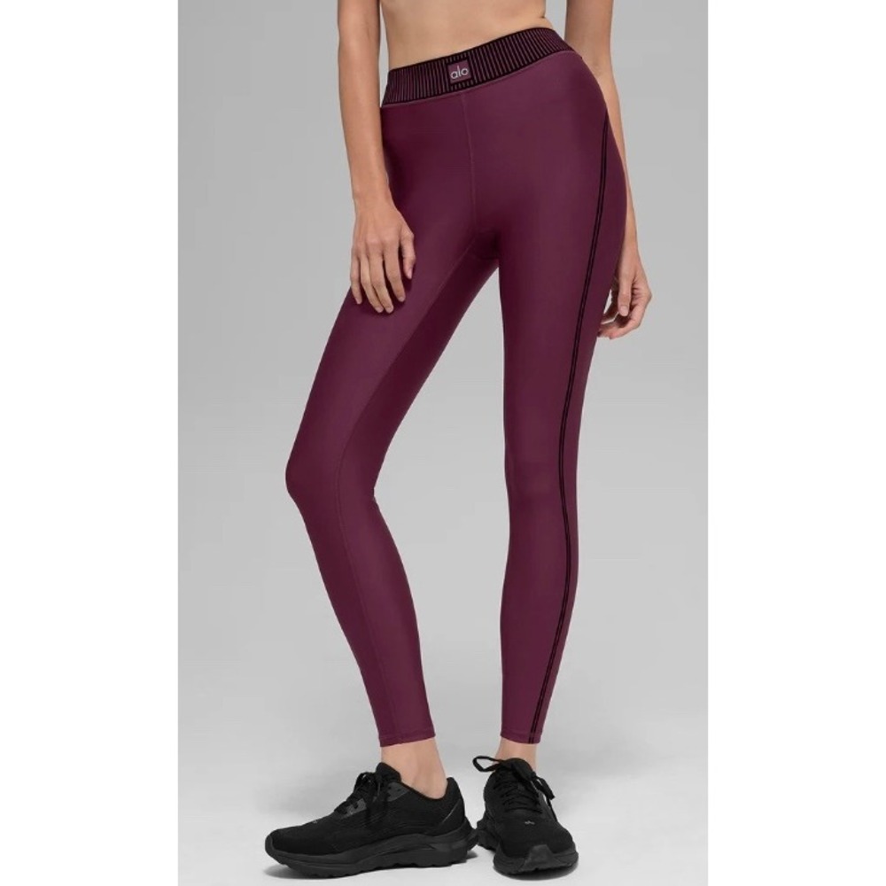 Alo Yoga Airlift High-Waist 7/8 Line Up Leggings Burgundy Size Medium